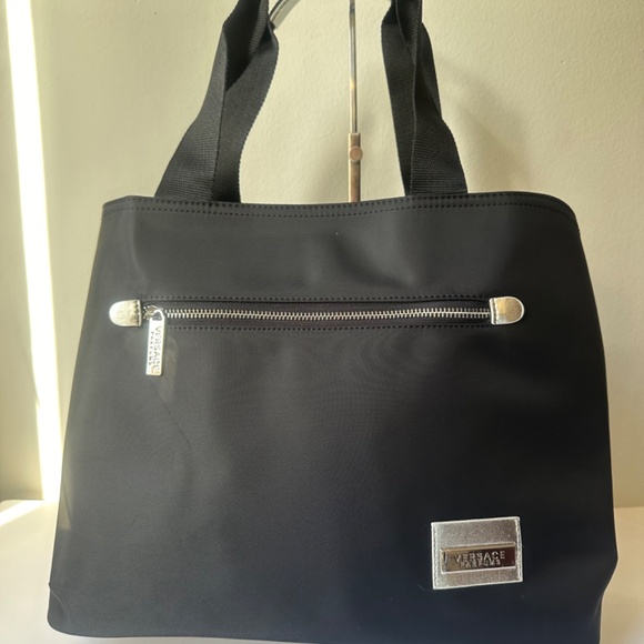 Versace Fragrance Tote Bag Black & Silver Key Logo Strap Dust Bag SEALED PACKAGE - Picture 7 of 15